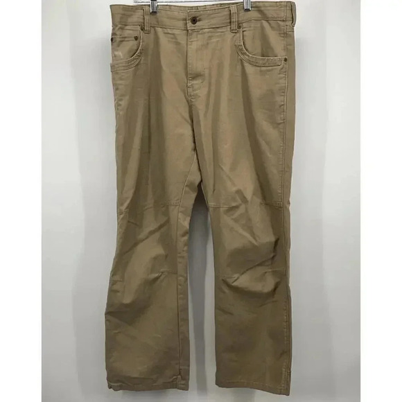 Eddie Bauer Relaxed Fit Straight Work Pants Mens 38/30 Khaki Beige 100% Cotton - Picture 1 of 9